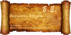 Borovits Efraim névjegykártya